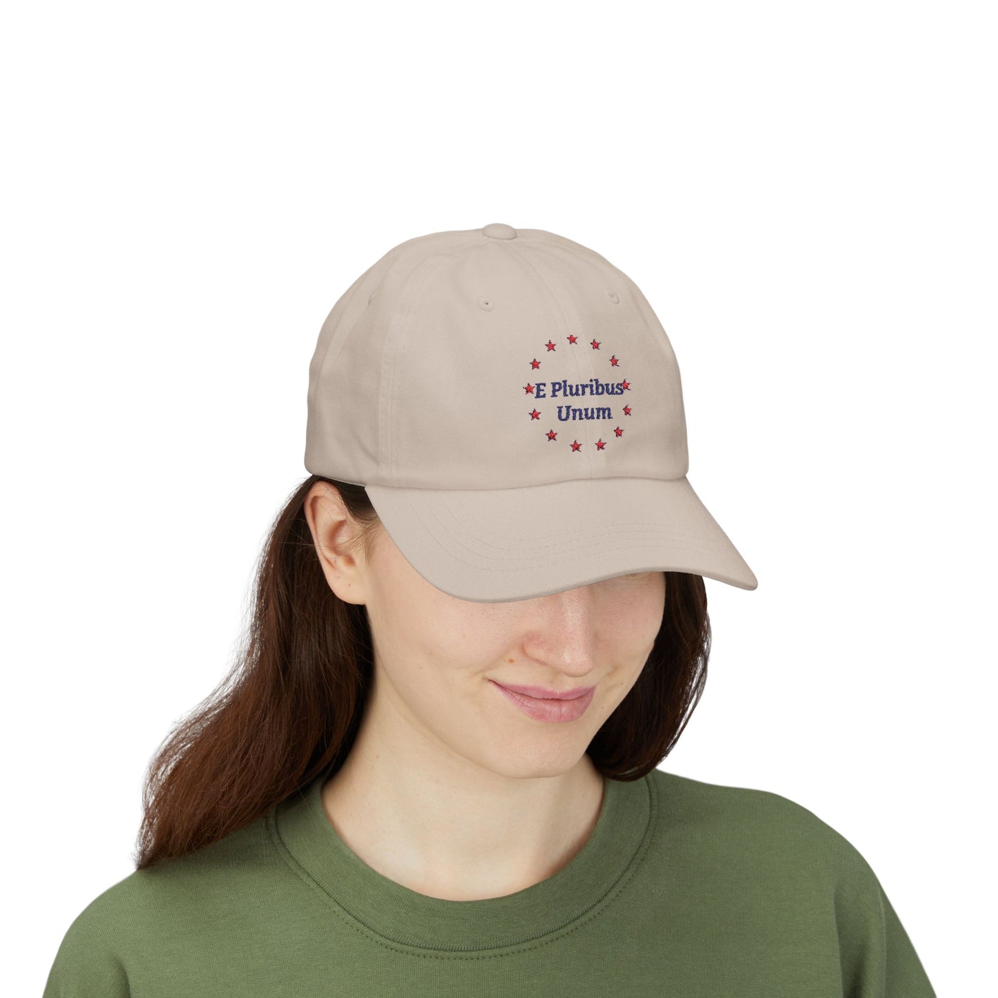 E Pluribus Unum 100% Cotton Baseball Cap | Ring of 13 Red Stars