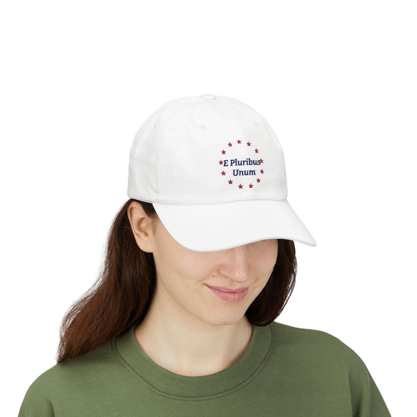 E Pluribus Unum 100% Cotton Baseball Cap | Ring of 13 Red Stars