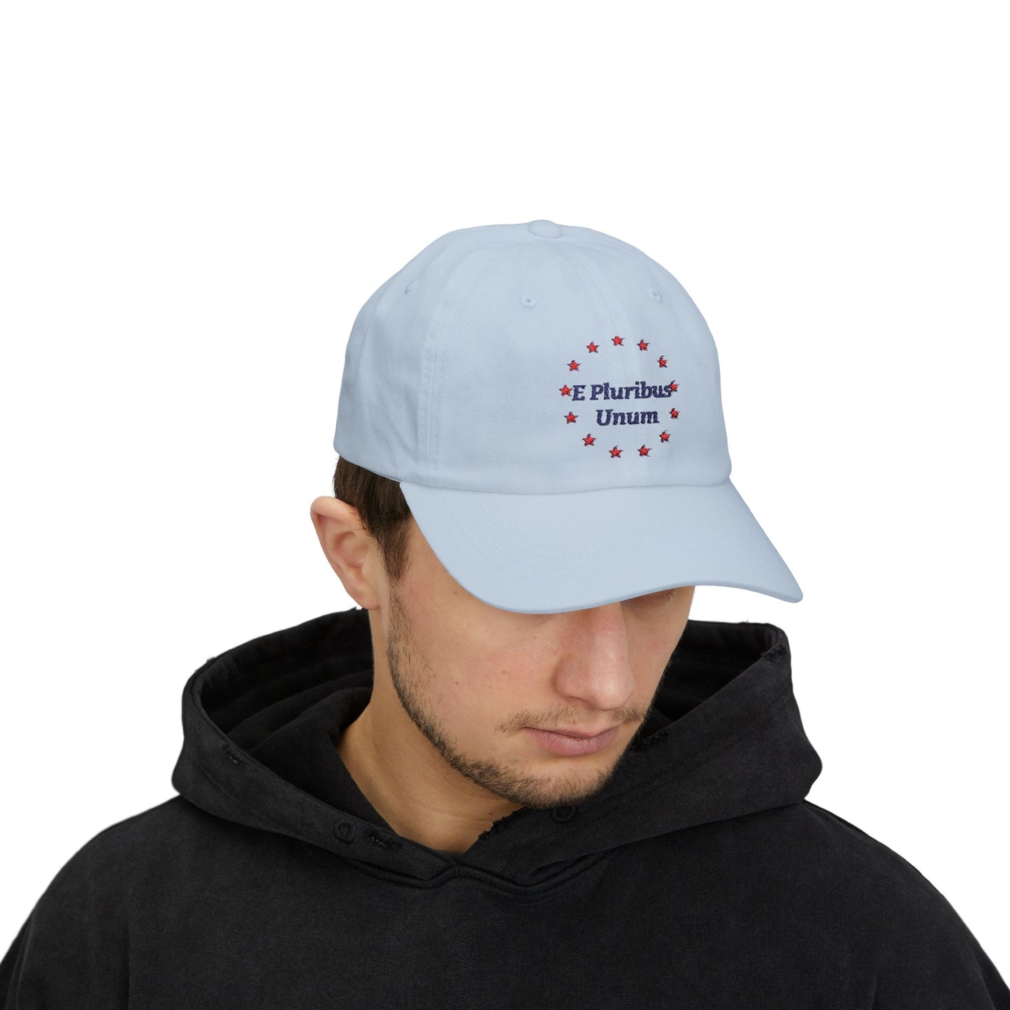 E Pluribus Unum 100% Cotton Baseball Cap | Ring of 13 Red Stars