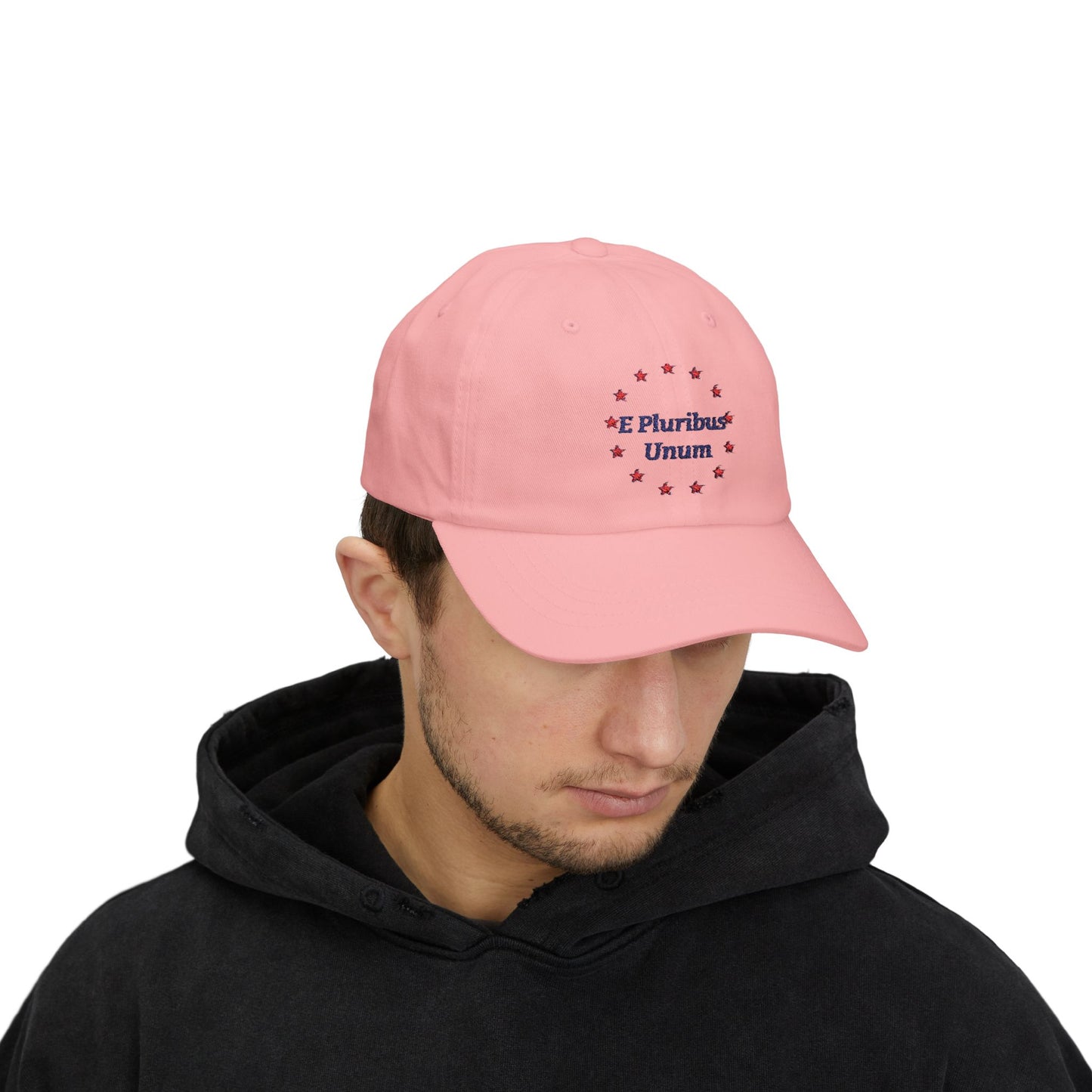 E Pluribus Unum 100% Cotton Baseball Cap | Ring of 13 Red Stars