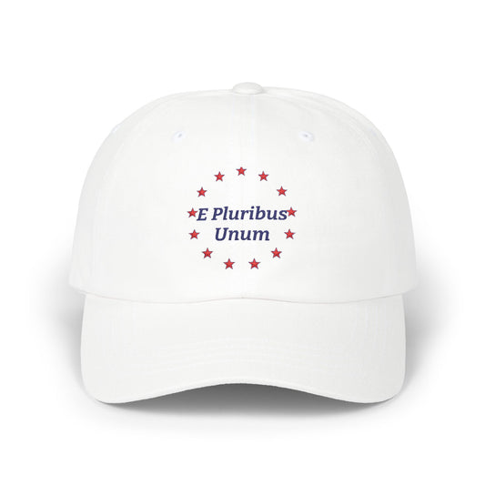 E Pluribus Unum 100% Cotton Baseball Cap | Ring of 13 Red Stars