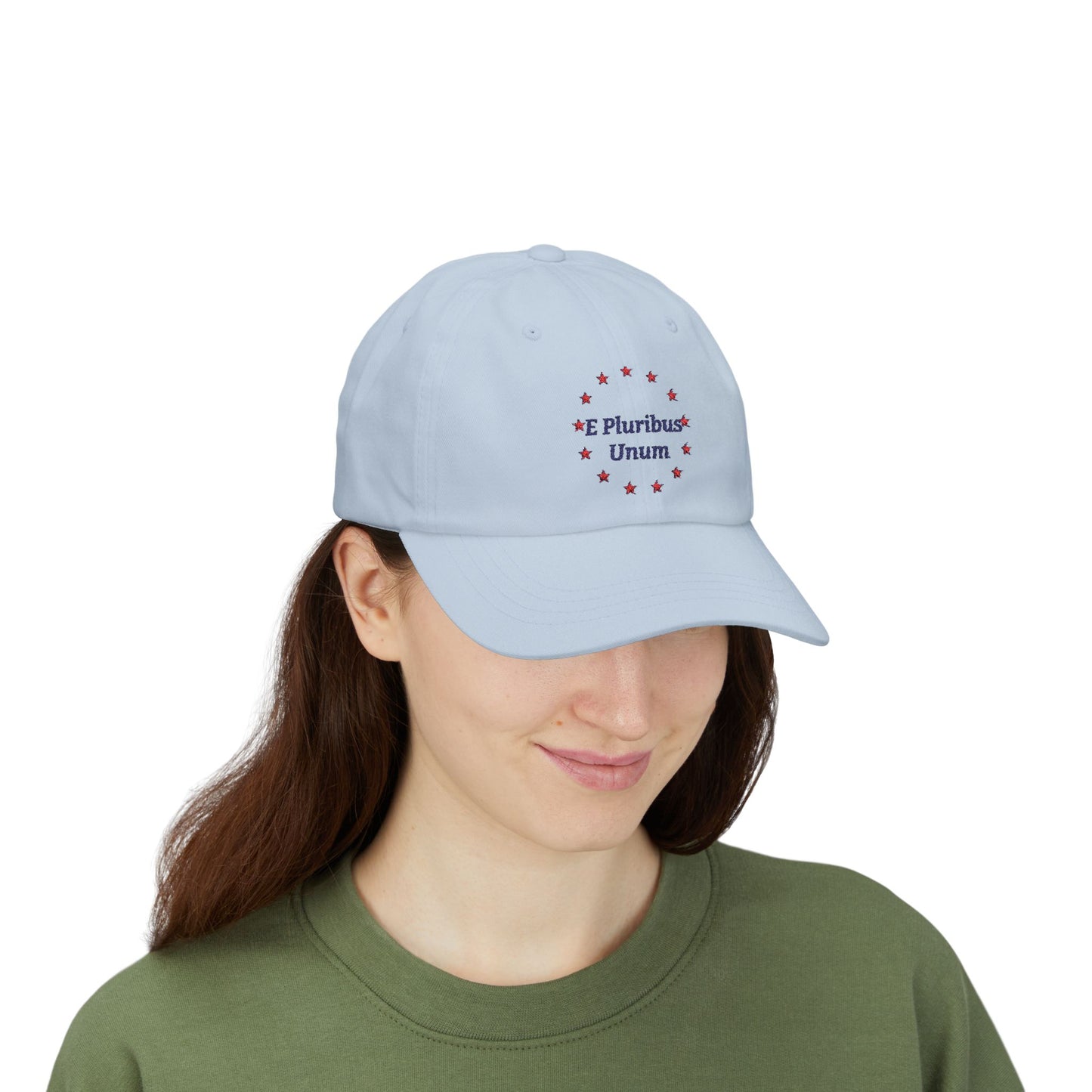 E Pluribus Unum 100% Cotton Baseball Cap | Ring of 13 Red Stars