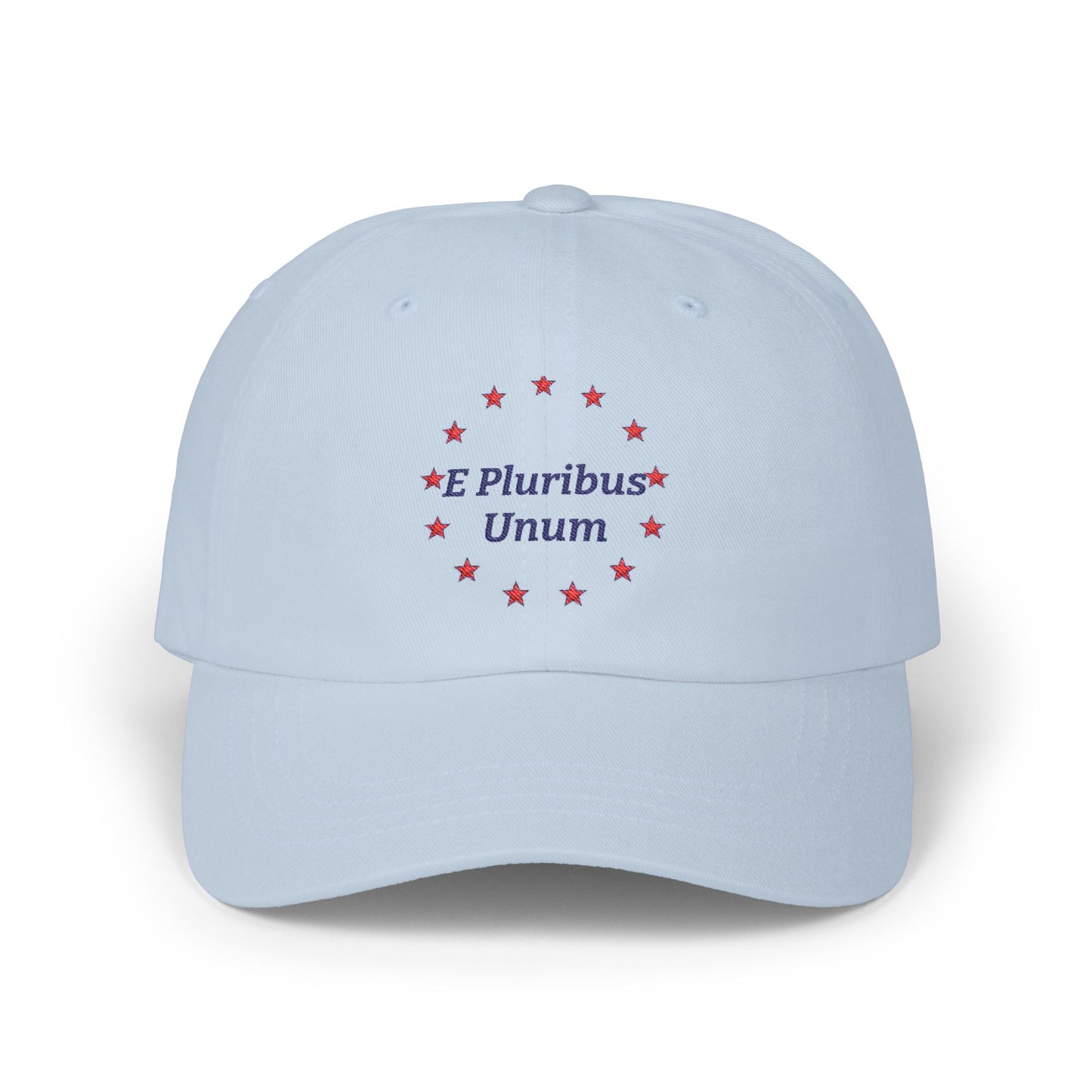 E Pluribus Unum 100% Cotton Baseball Cap | Ring of 13 Red Stars