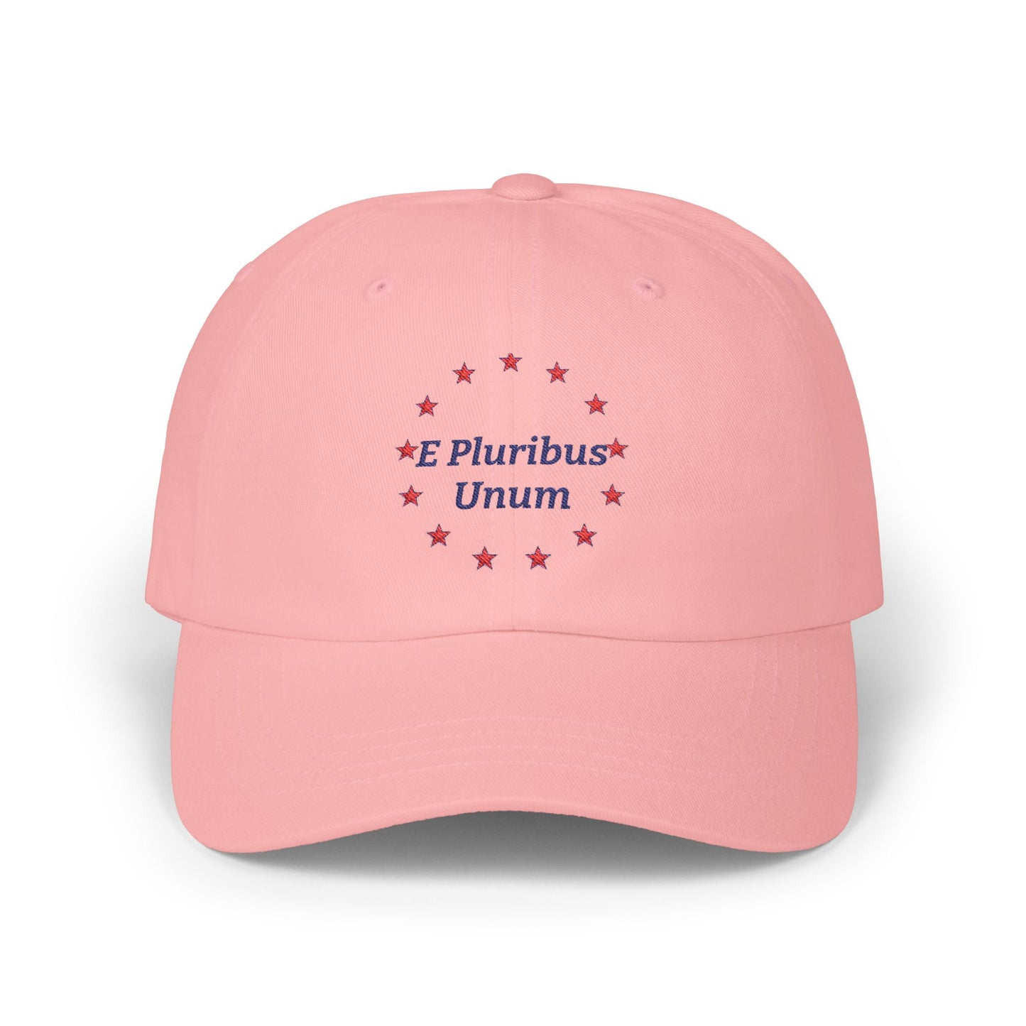 E Pluribus Unum 100% Cotton Baseball Cap | Ring of 13 Red Stars